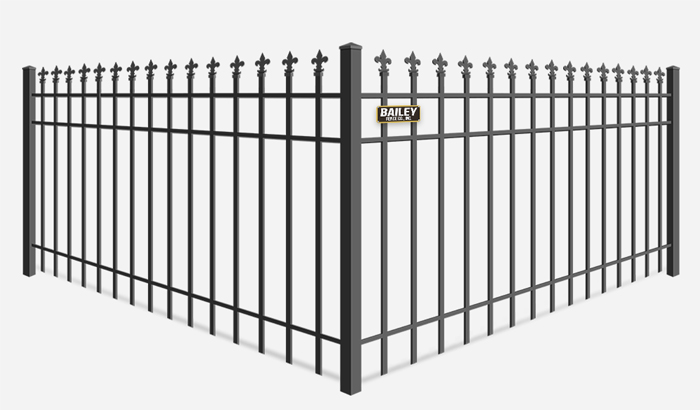 Decorative ornamental steel fence with custom picket tops - Hayward California